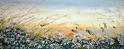 Wind Across the Field by Maya - Original Painting on Box Canvas sized 60x24 inches. Available from Whitewall Galleries